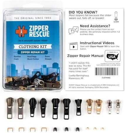 Kit de reparo de zíper de marca, com cursores sortidos e batentes, o caminho de qualidade para o mesmo uso